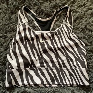 Nike zebra print sports bra